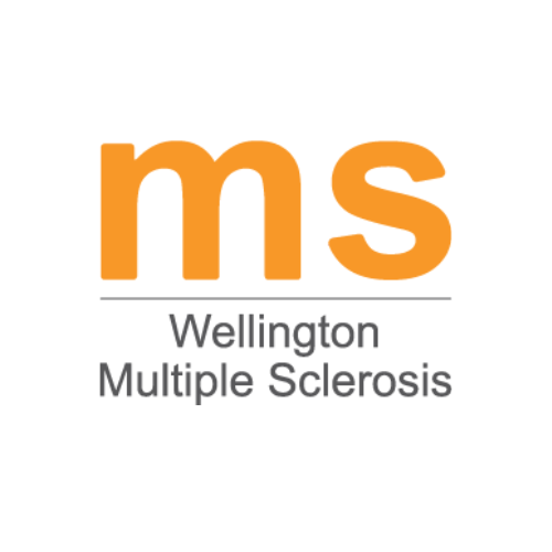 The orange and black Wellington Multiple Sclerosis (WMS) logo. The brand identity indicates WMS is part of the national network of organisations supporting people with MS across Aotearoa.